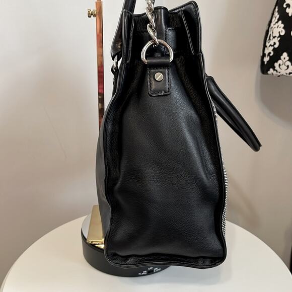 Michael Kors RARE Hamilton Studded Large Black Tote + MK Dust bag MSRP $558 EUC - Picture 5 of 16